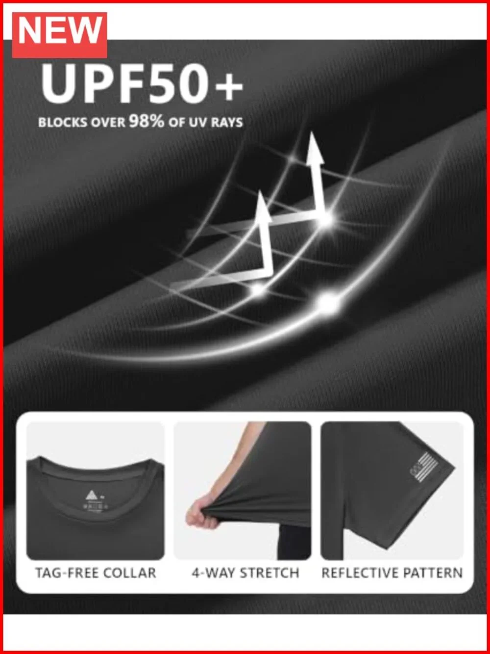 3 Pack Men's UPF 50+ Rash Guard Shirts Short Sleeve Sun Protection